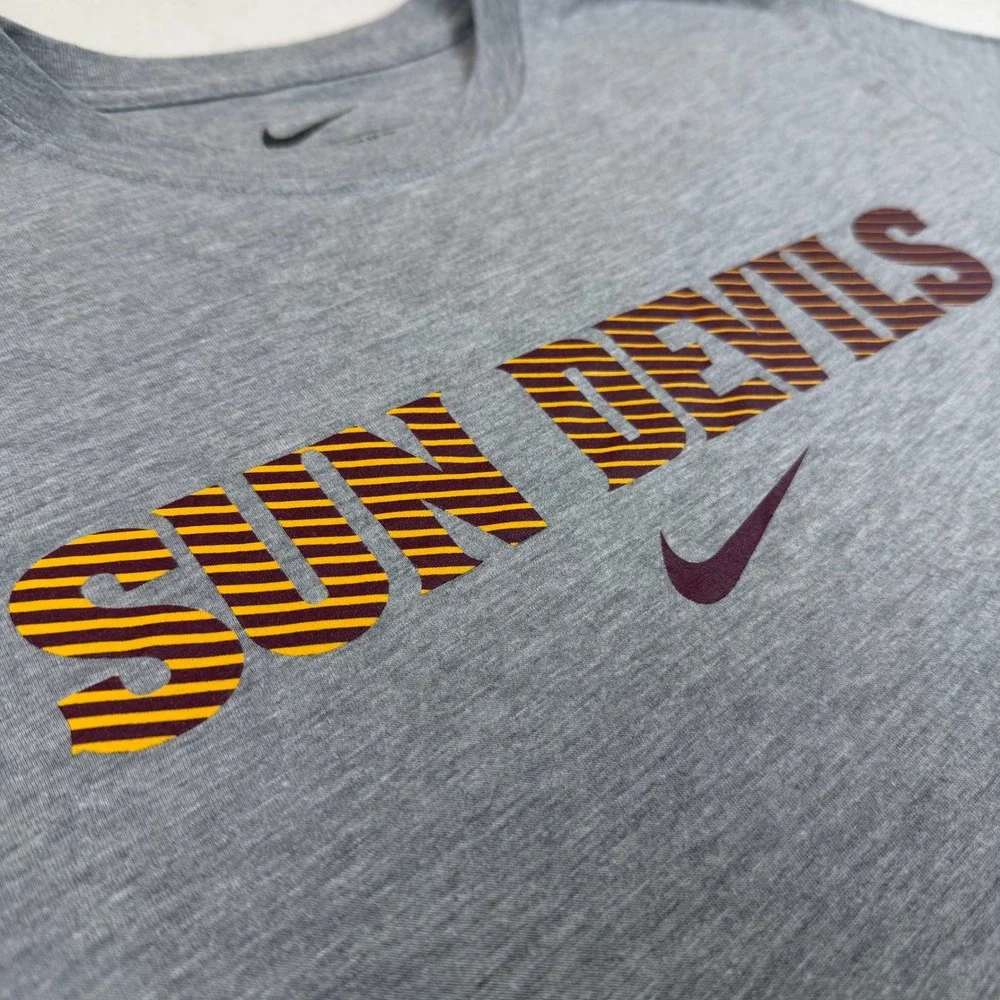 Nike Arizona State Sun Devils ASU‎ Mens Gray Graphic T-Shirt Regular Fit Medium